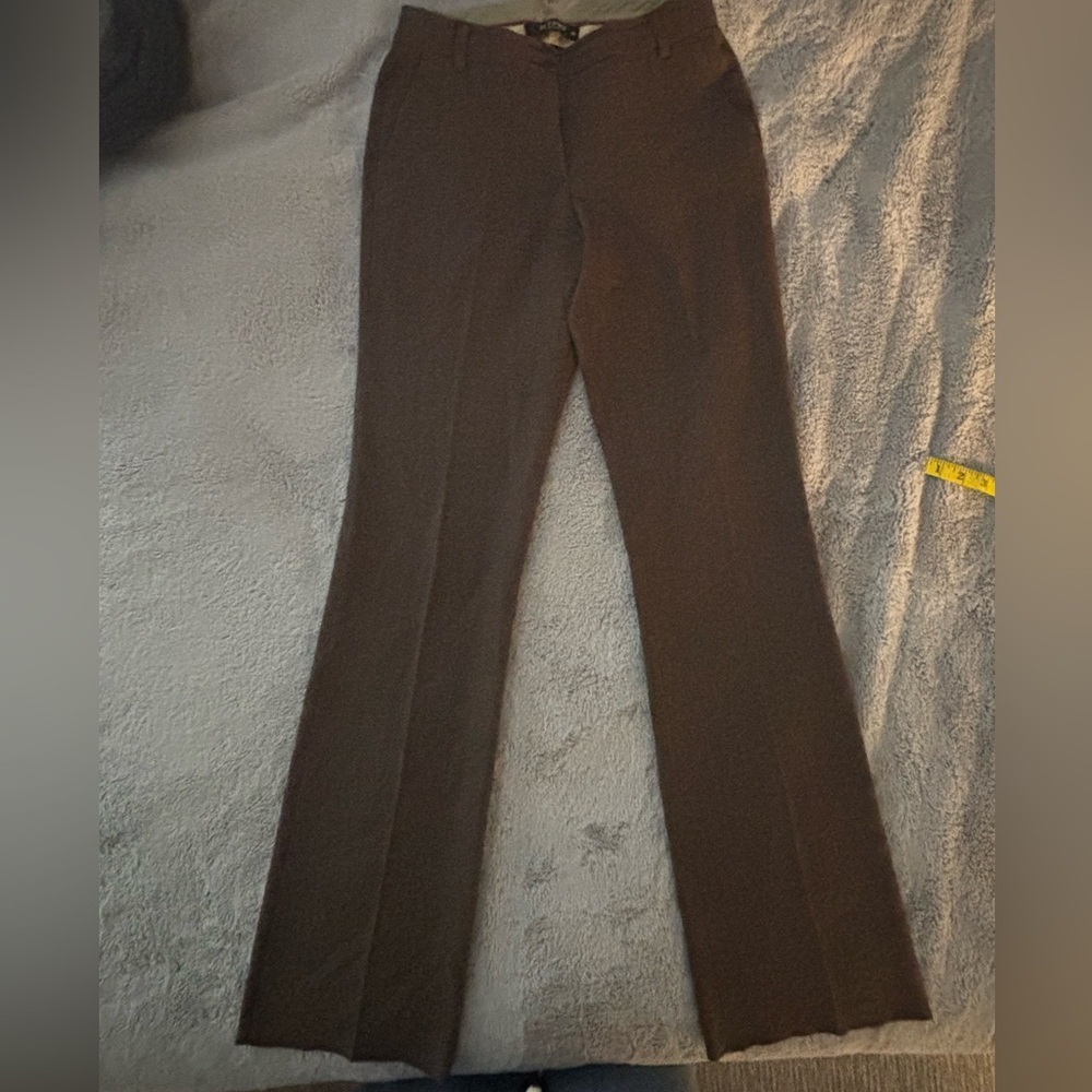 Women’s Unhemmed ETRO Dark Brown Textured Trousers Wool Blend Size EU 40😍